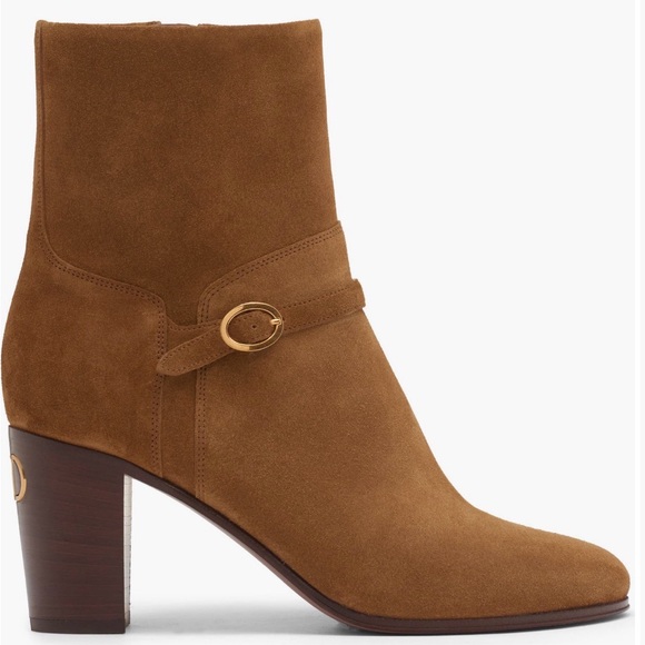 Valentino Garavani Tan Suede Heeled Boots